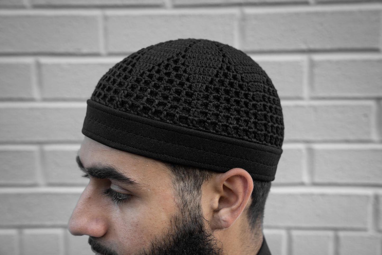 Black Mesh Design Kufi