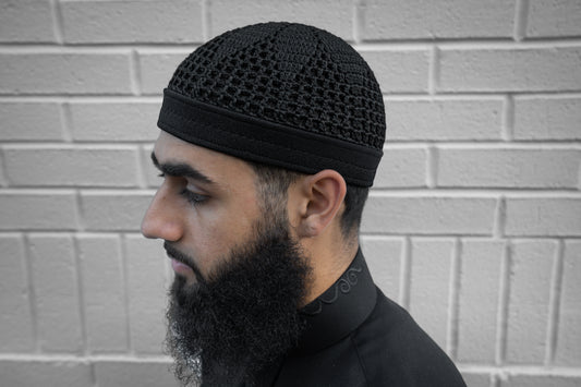 Black Mesh Design Kufi