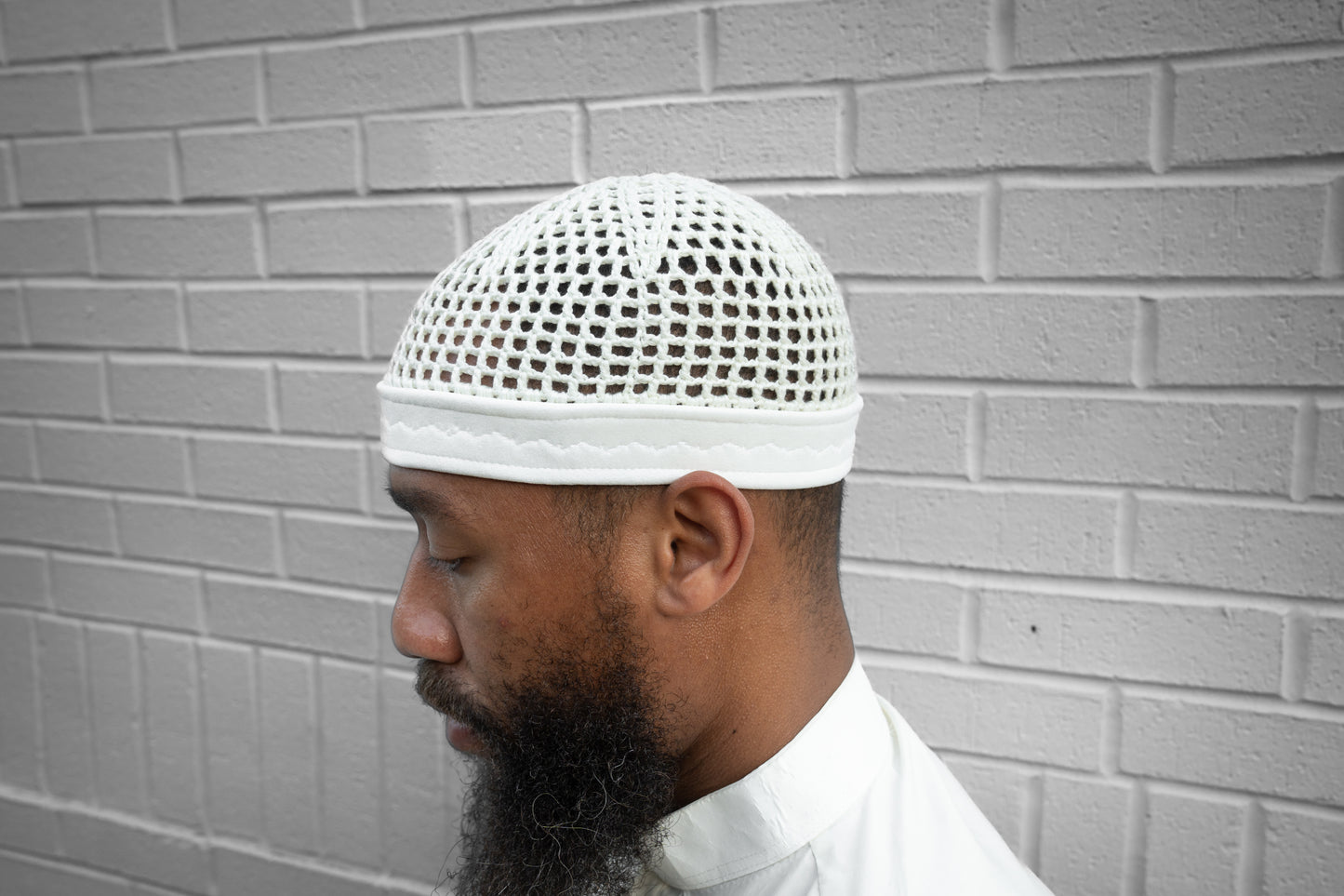 White Mesh Design Kufi